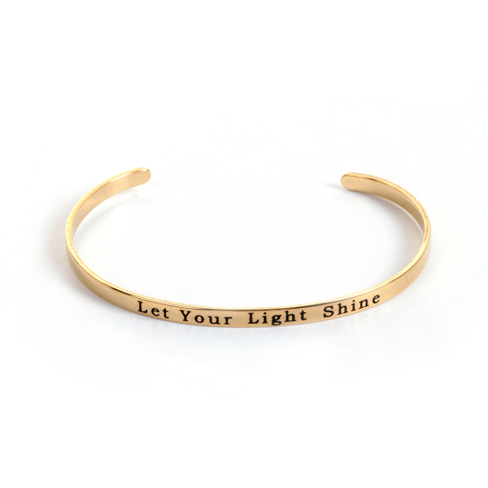 Armband Stainless steel - "Let Your Light Shine" , Guld