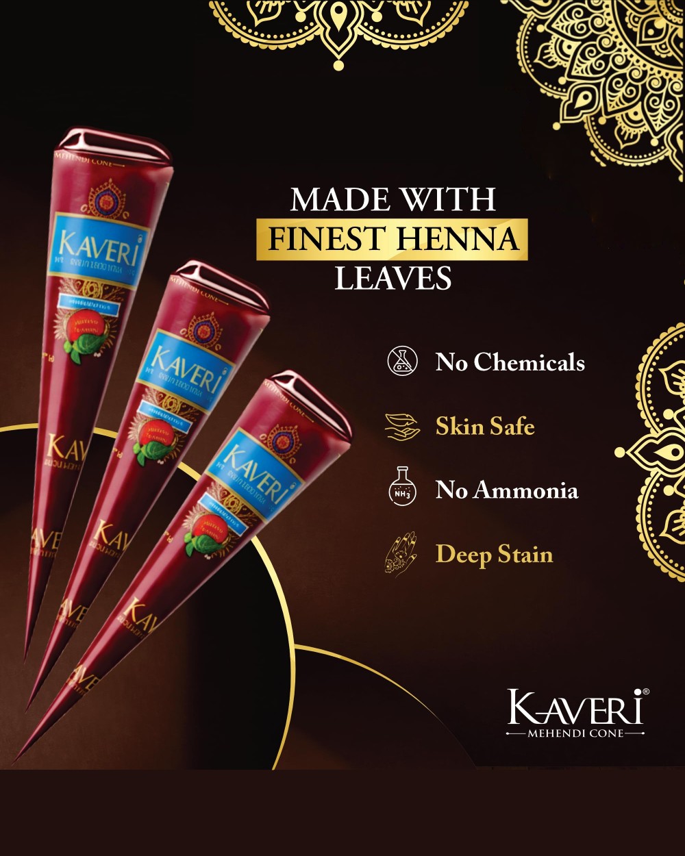 Henna natural temporary tattoo - Brown - 4