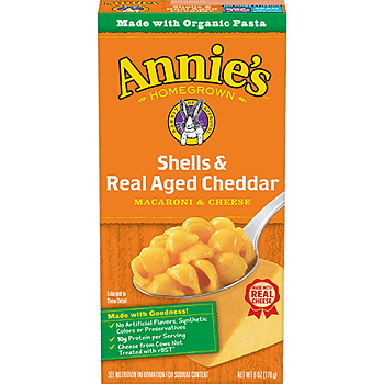 Annie's mac & cheese real aged cheddar cheese pasta