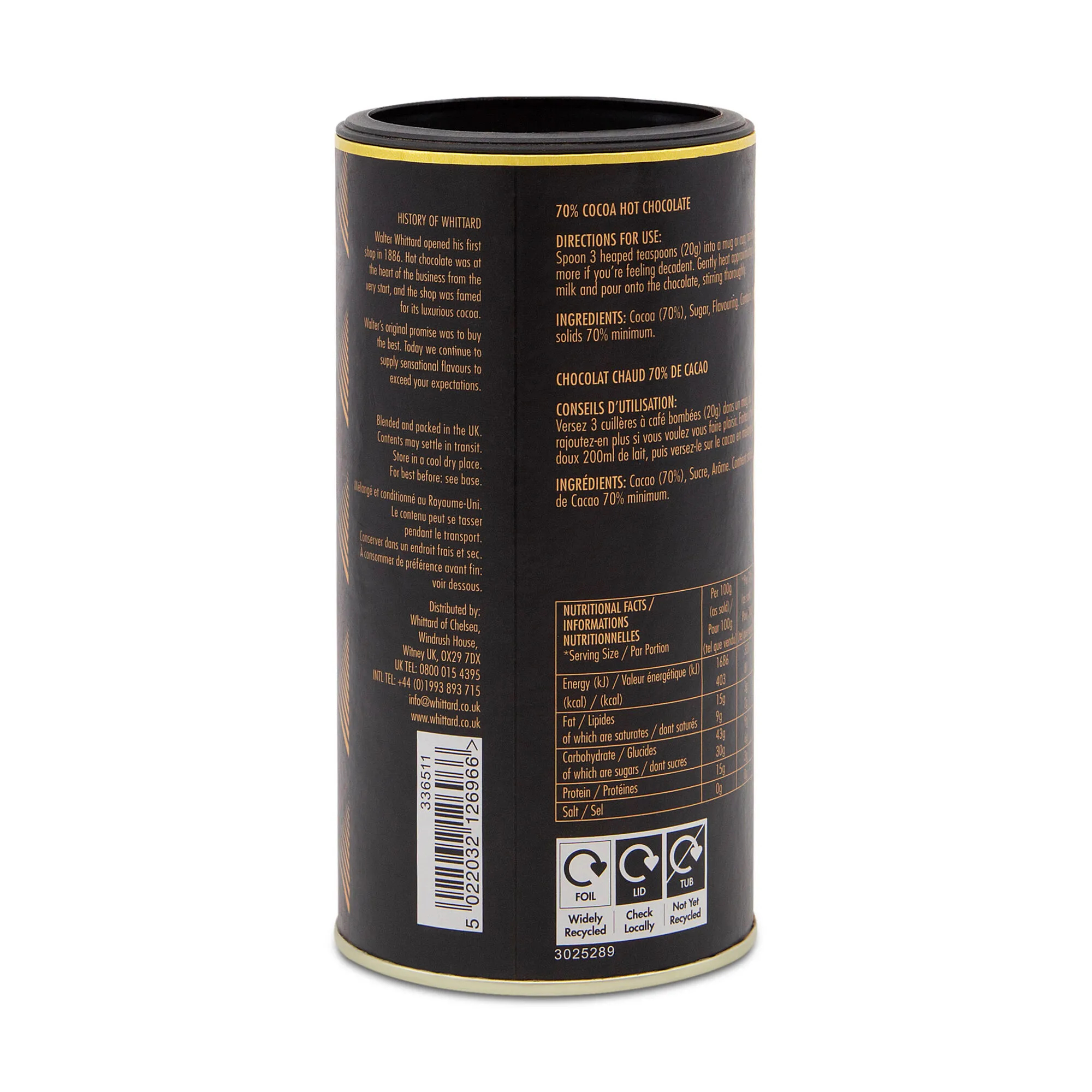 Whittard - Hot Chocolate mörk 70% choklad - 5