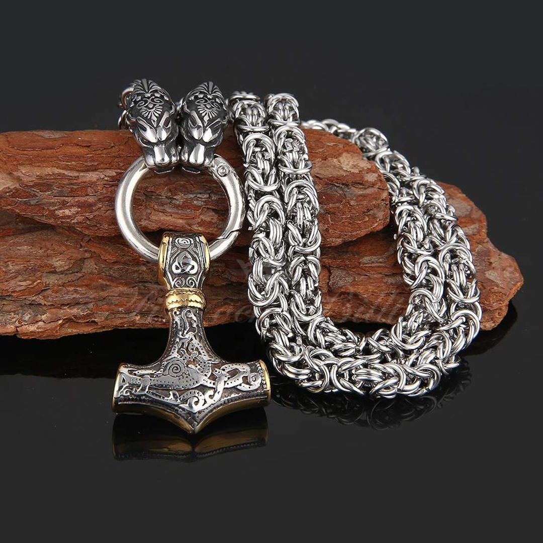 Thor hammer necklace stainless steel