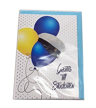 Gratulationskort Grattis till studenten Ballonger