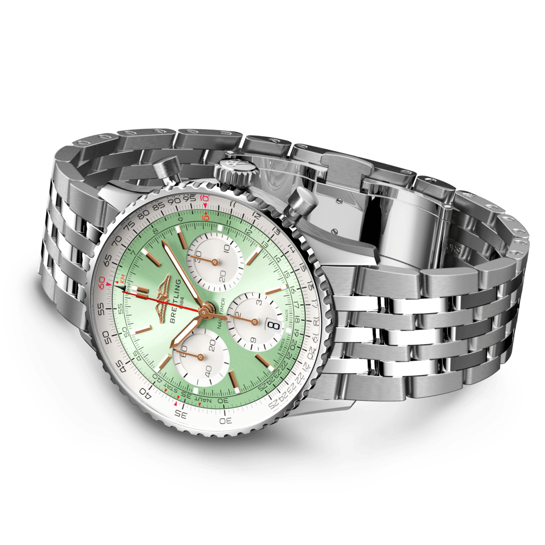 Breitling AB0139211L1A1 Breitling Navitimer B01 Chronograph 41 mintgrön