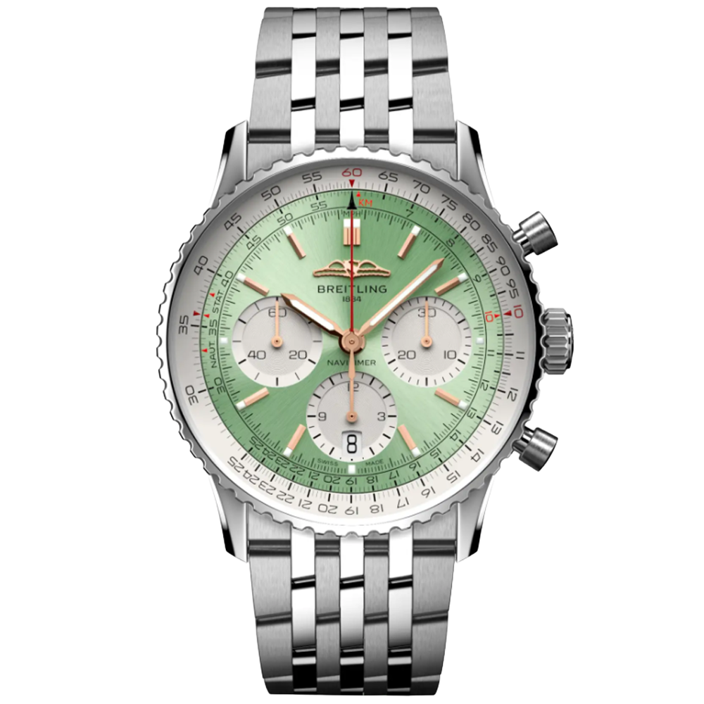 Breitling AB0139211L1A1 Breitling Navitimer B01 Chronograph 41 mintgrön