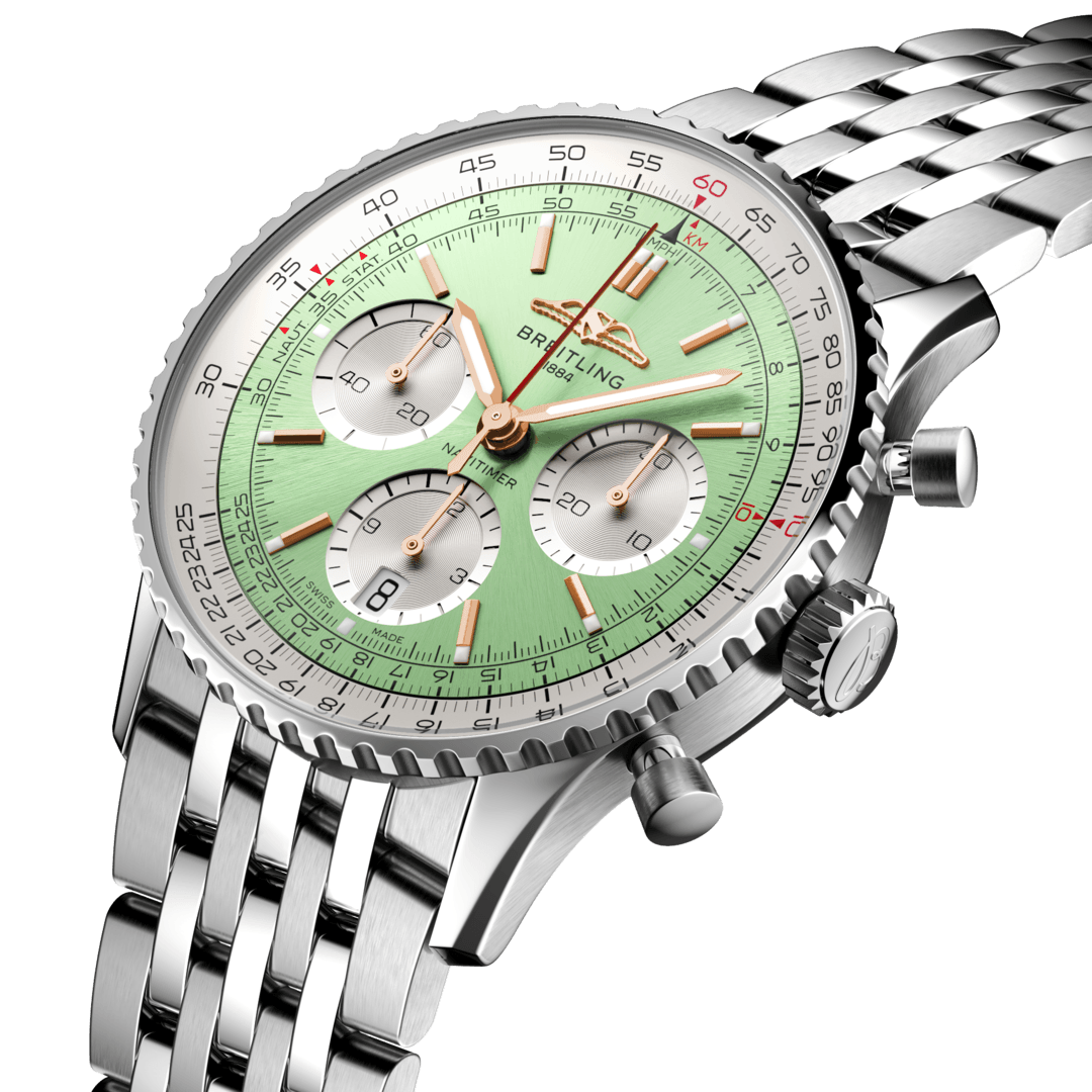 Breitling AB0139211L1A1 Breitling Navitimer B01 Chronograph 41 mintgrön