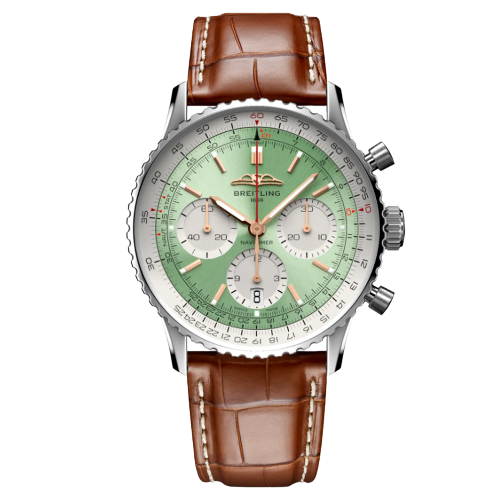 Breitling AB0139211L1P1 Breitling Navitimer B01 Chronograph 41 mintgrön