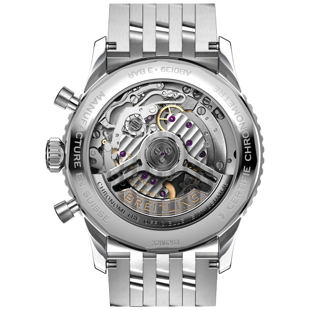 Breitling AB0139241C1A1 Breitling Navitimer B01 Chronograph 41 blå baksida