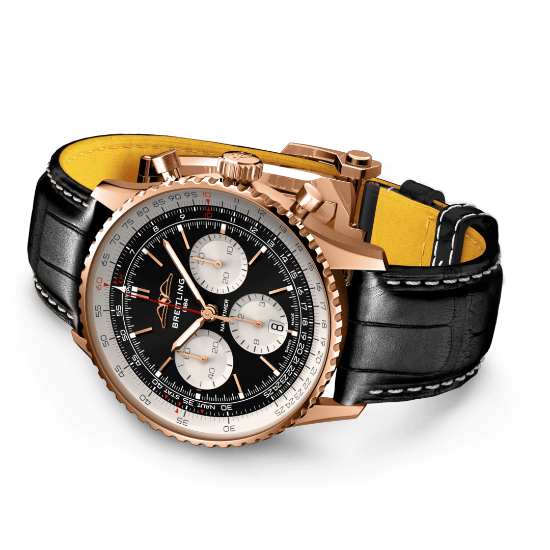 Breitling RB0138211B1P1 Breitling Navitimer B01 Chronograph 43 18 k roséguld sida