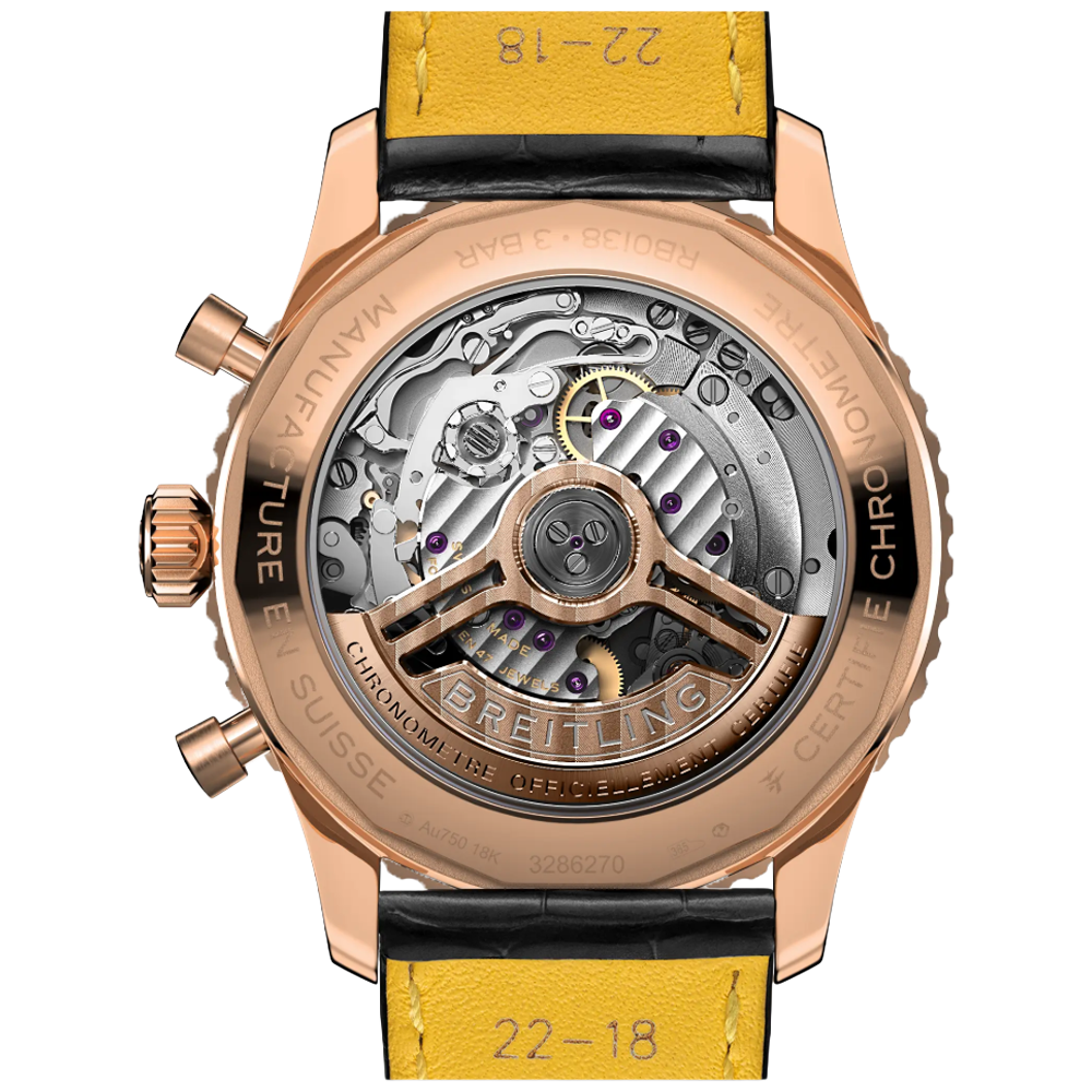 Breitling RB0138211B1P1 Breitling Navitimer B01 Chronograph 43 18 k roséguld baksida
