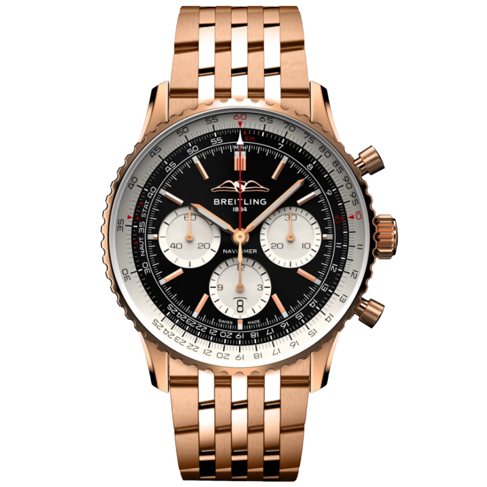 Breitling RB0138211B1R1 Breitling Navitimer B01 Chronograph 43 18 k roséguld 