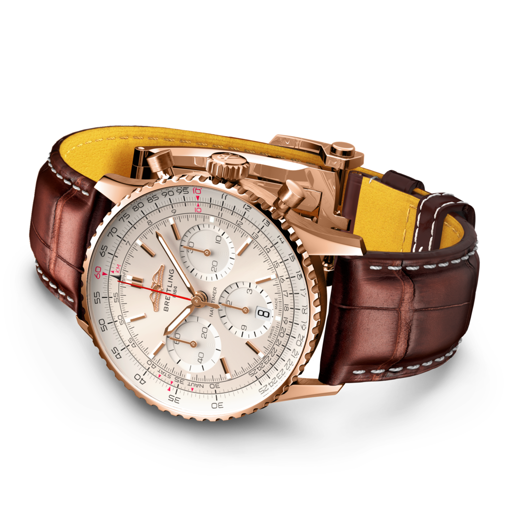 Breitling RB0139211G1P1 Breitling Navitimer B01 Chronograph 41 18 k roséguld sida