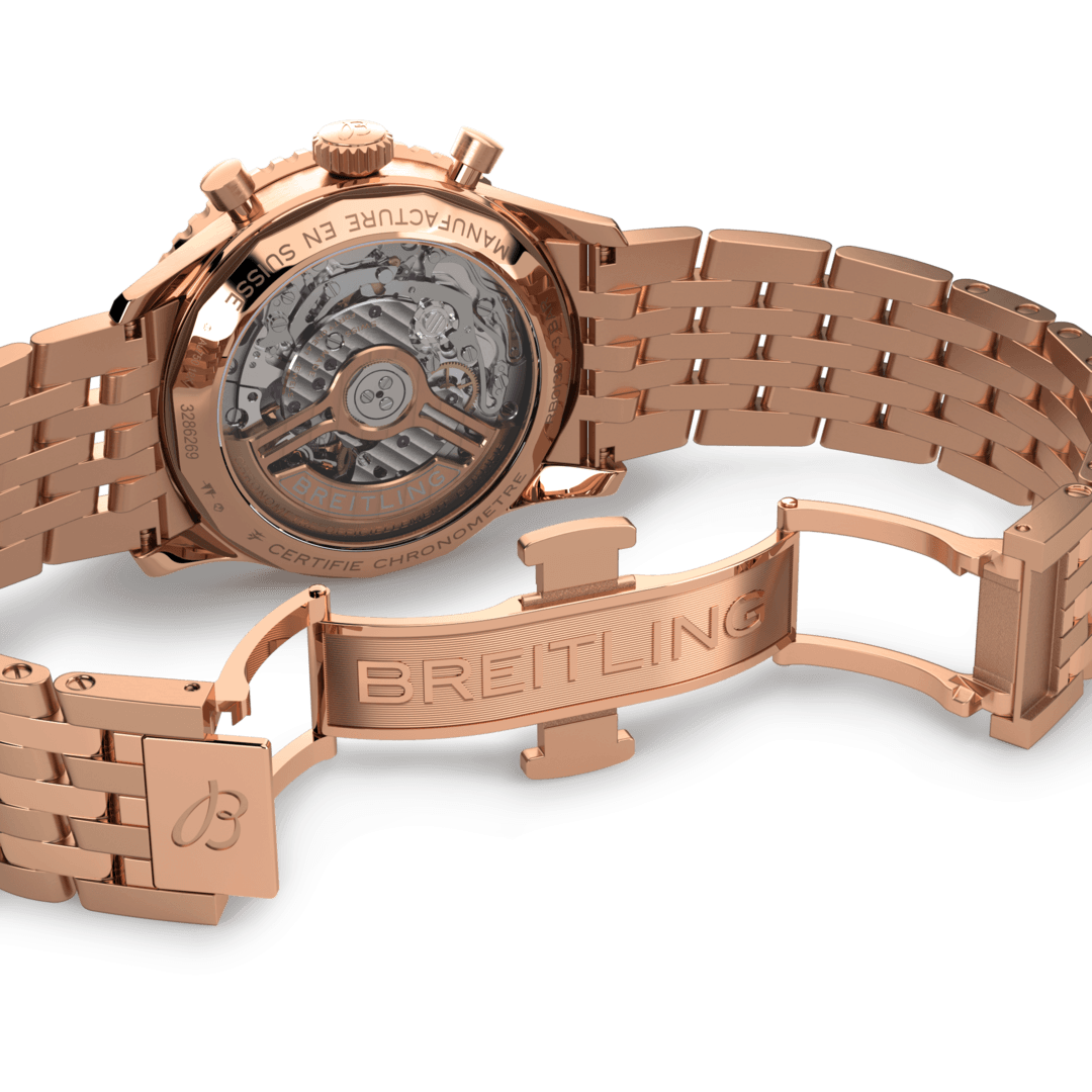 Breitling RB0139211G1R1 Breitling Navitimer B01 Chronograph 41 18 k roséguld lås
