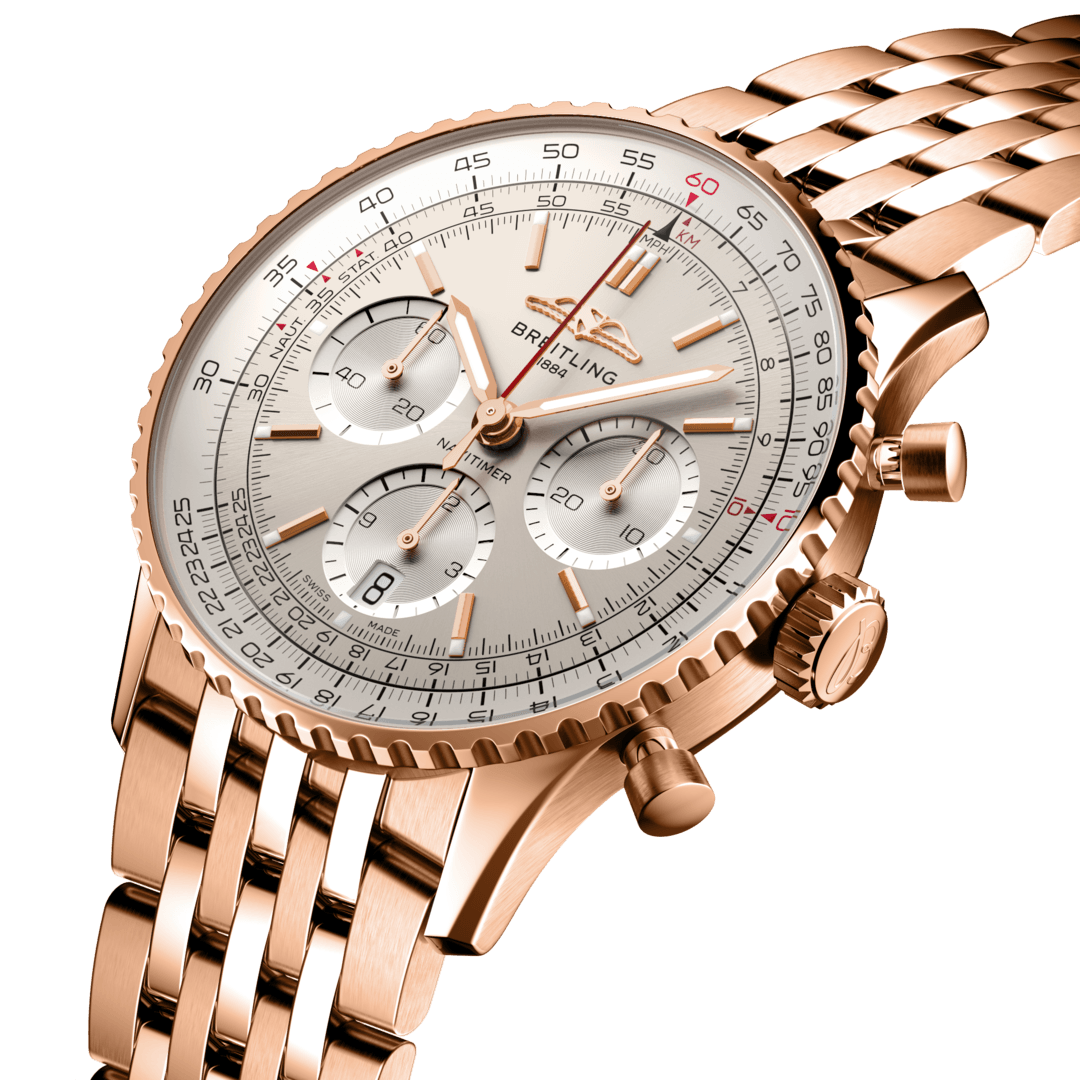 Breitling RB0139211G1R1 Breitling Navitimer B01 Chronograph 41 18 k roséguld profil