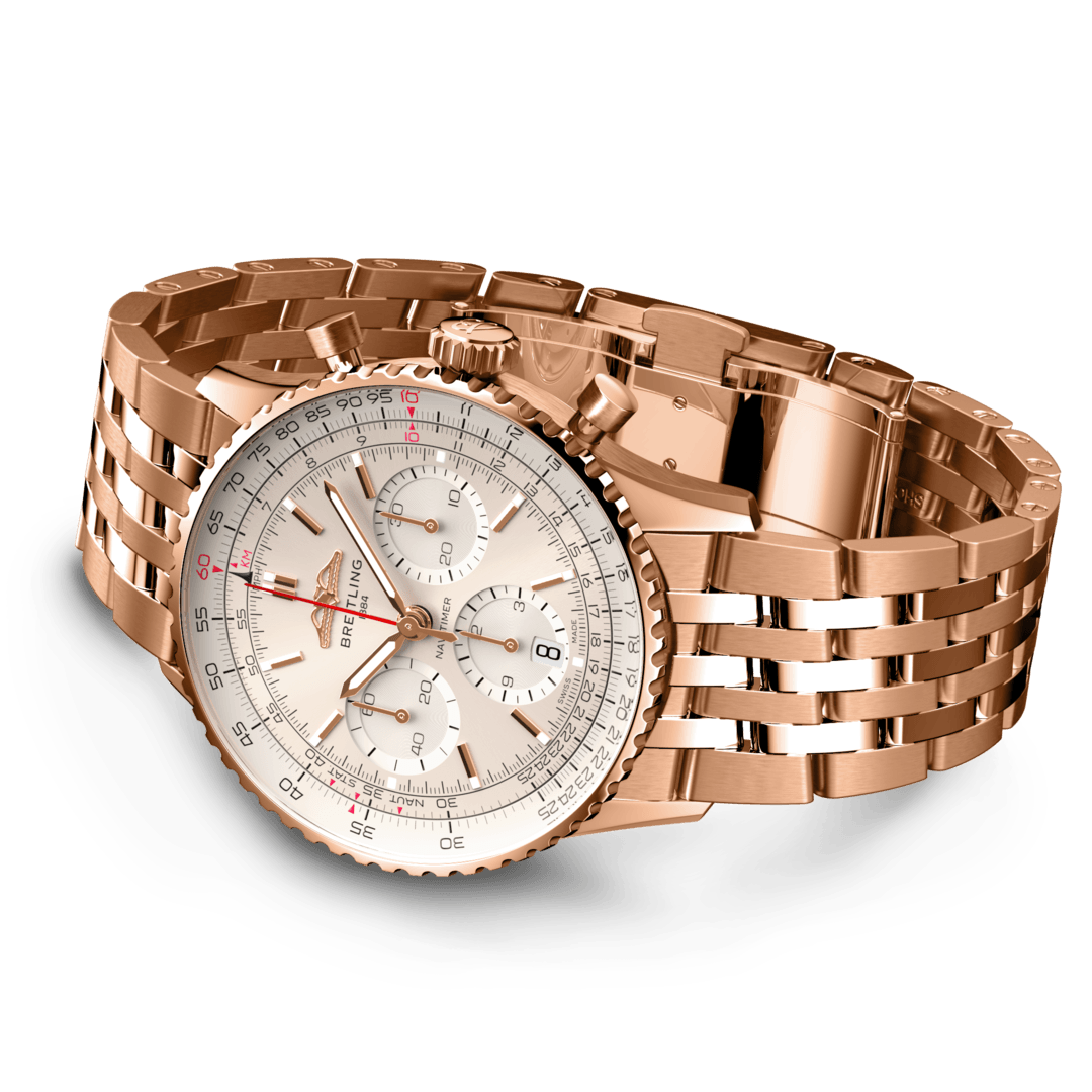 Breitling RB0139211G1R1 Breitling Navitimer B01 Chronograph 41 18 k roséguld sida