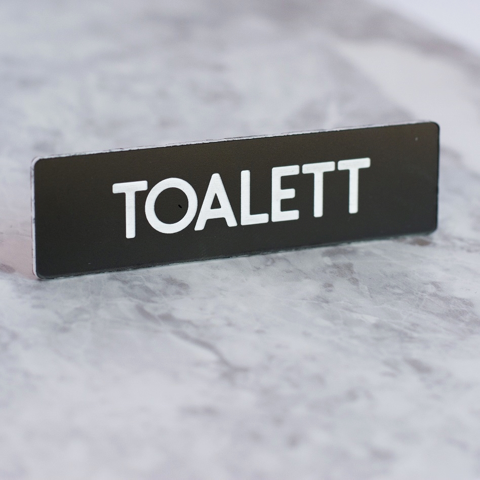 Toalett Svart/Vit Gravyr