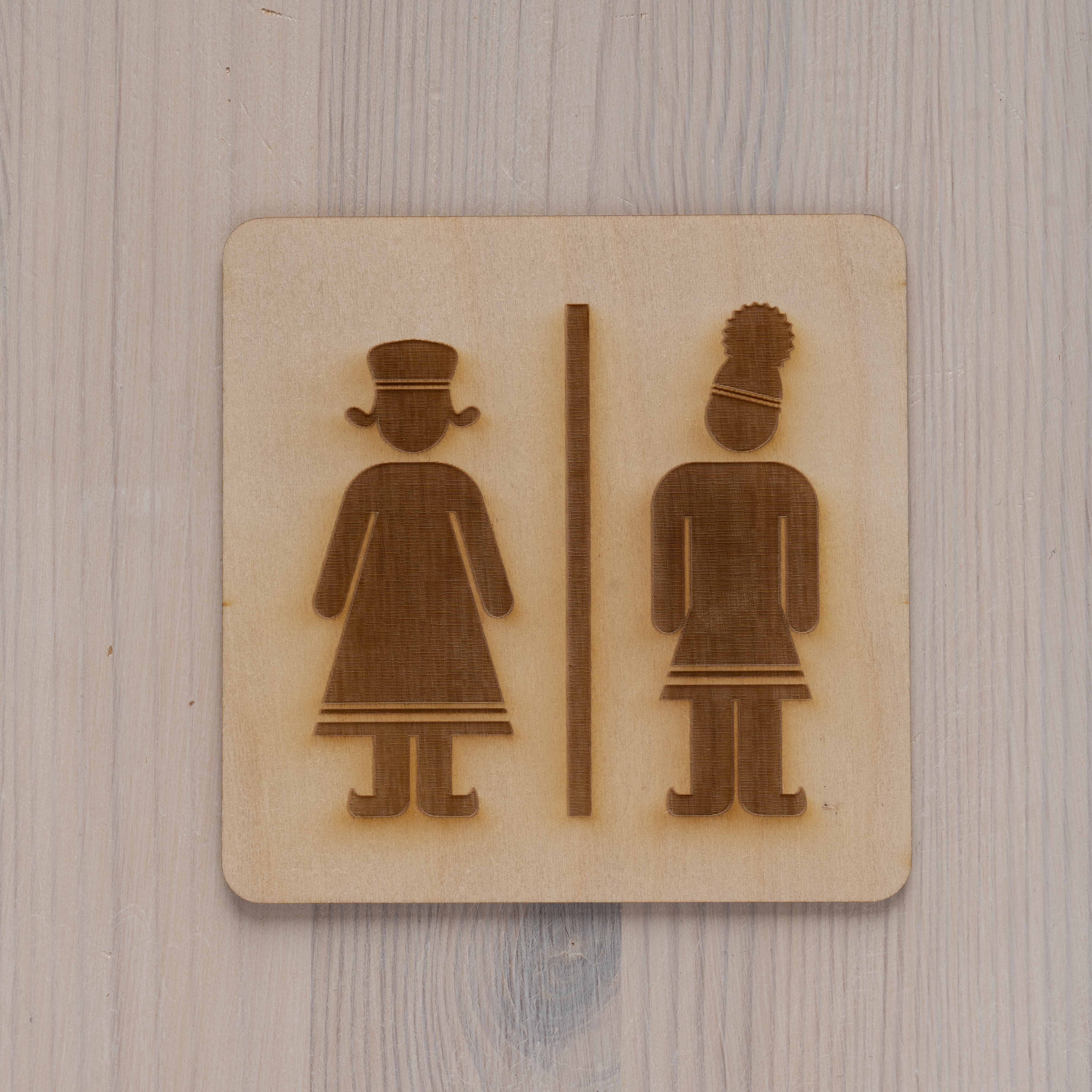 Toilet sign birch