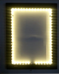 Back of led illuminated board with lights in the frame