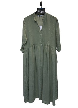 KLÄNNING LINNE - KHAKI