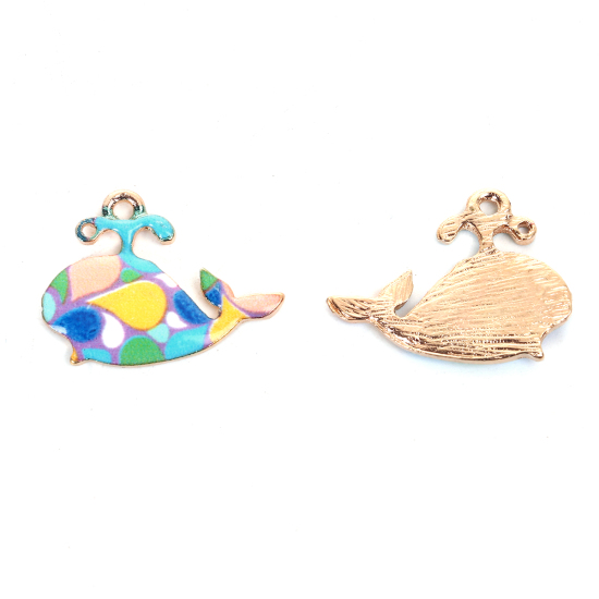 Charm -  Enameld  Wale, multi - 2