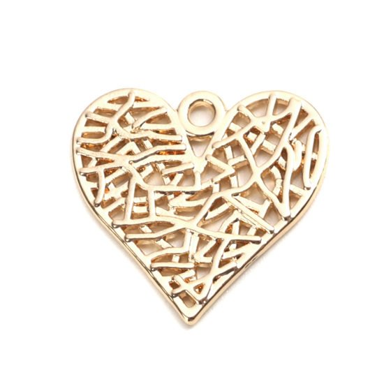 Charm ,  gold Heart pattern