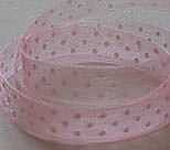 Organzaband prickigt 10 mm - rosa  1 m