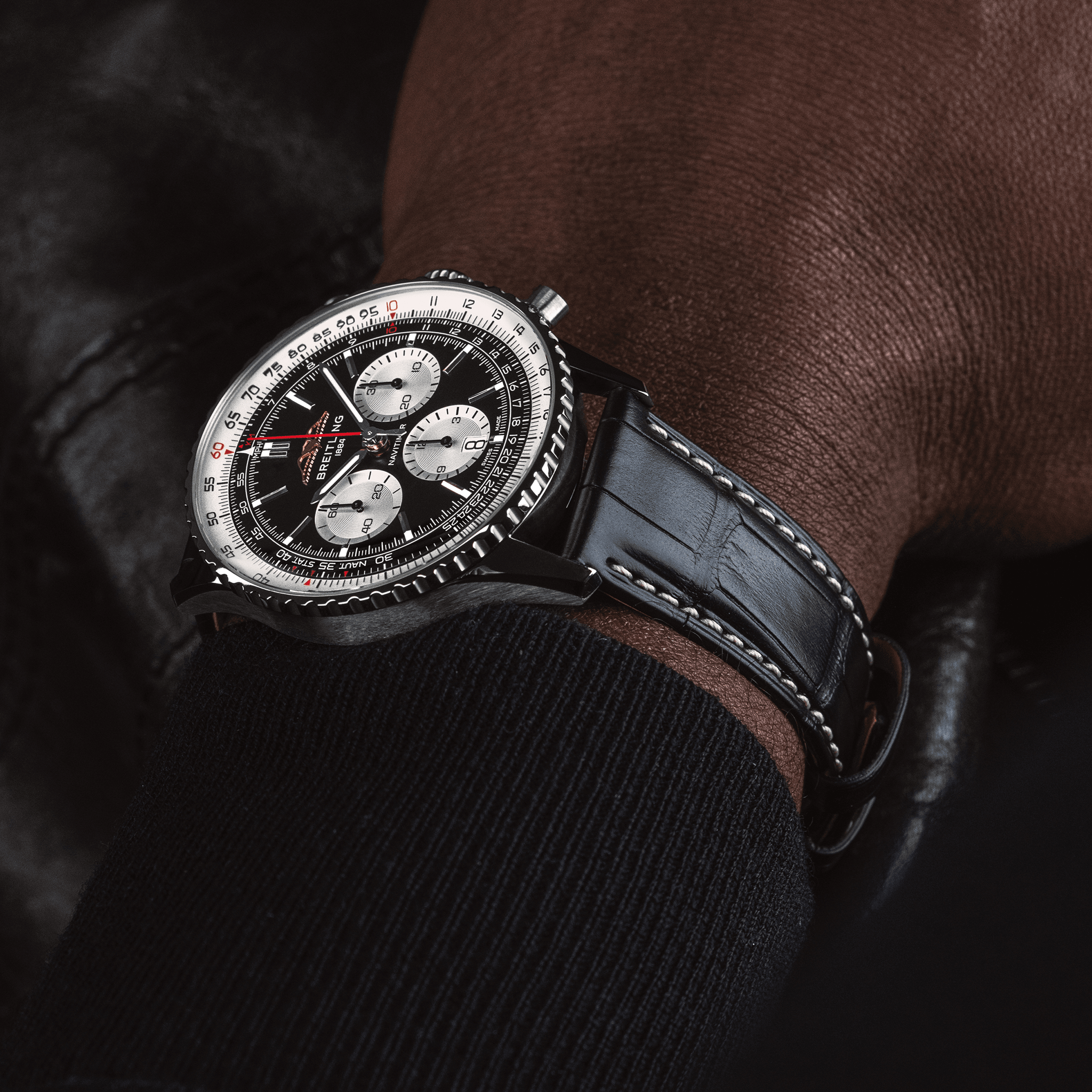 Breitling AB0137211B1P1 Breitling Navitimer B01 Chronograph 46 svart