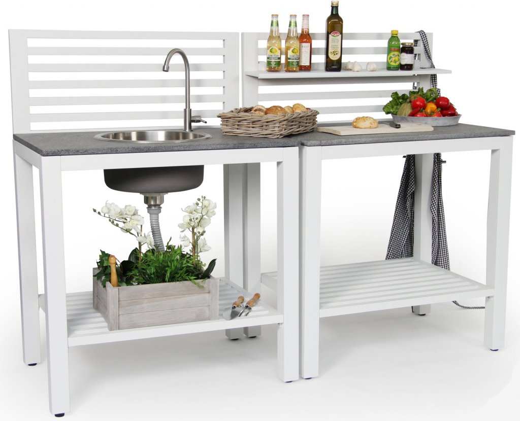 BELLAC Outdoor Kitchen Countertop White - 3
