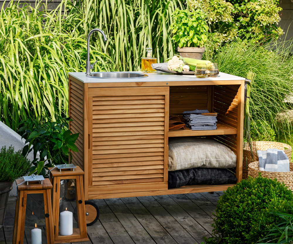 FIGALIA Outdoor Kitchen teak / concrete look - 7