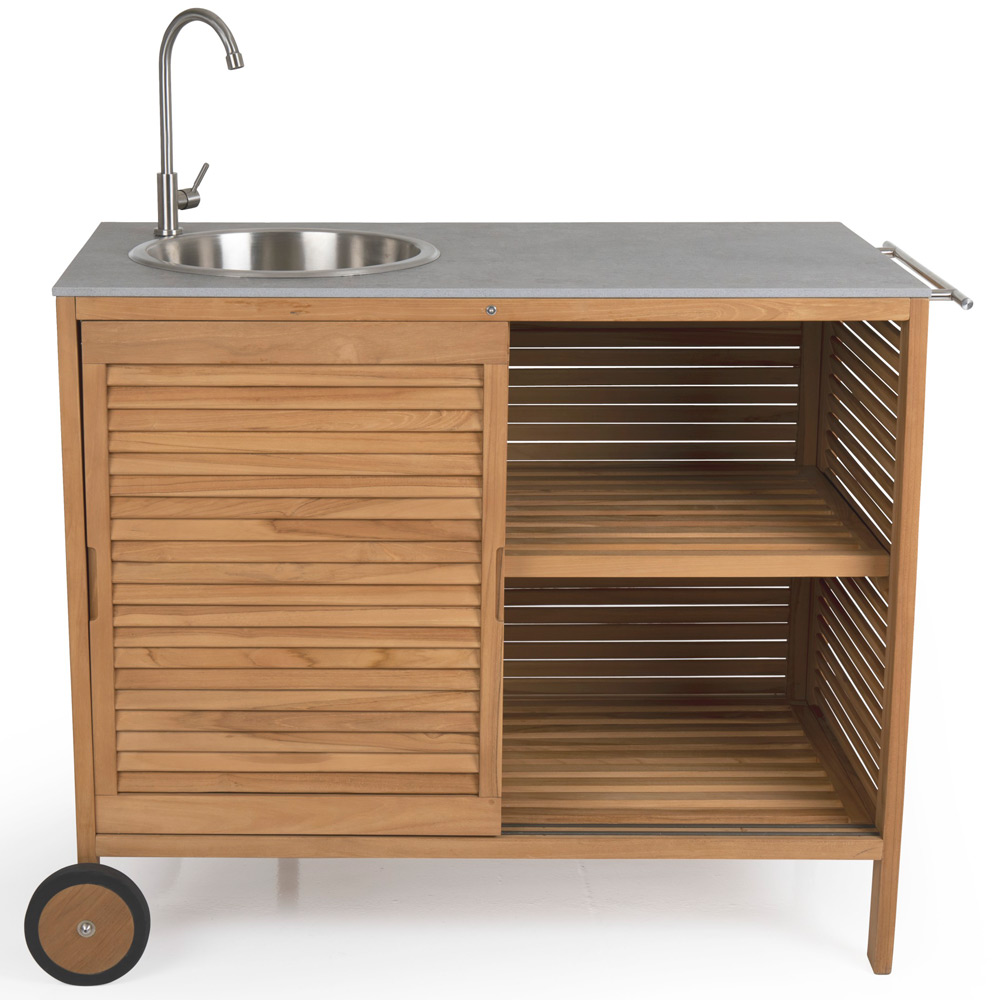 FIGALIA Outdoor Kitchen teak / concrete look - 2
