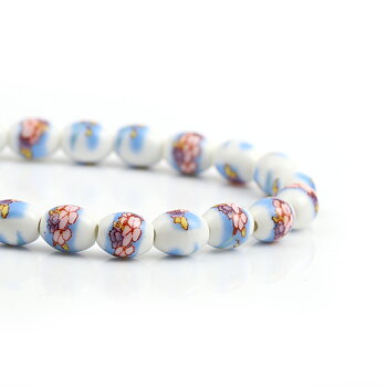 Ceramic, 10x8mm, Blue oval