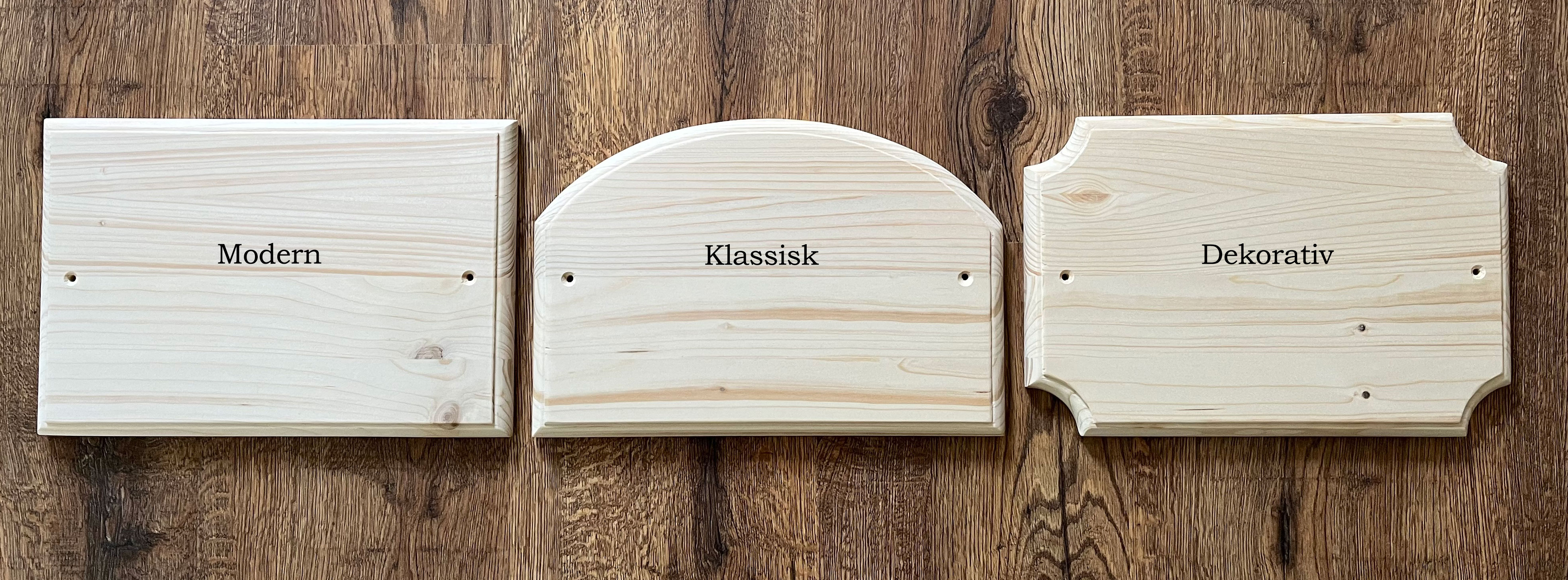 Boxskylt av trä "Klassisk" - 3