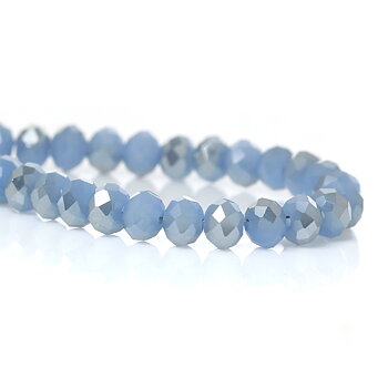 Faceted,   4mm,  Blue silver