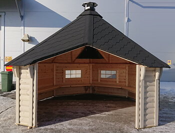 VINDSKYDD 14,9m² Halvrunt timmer