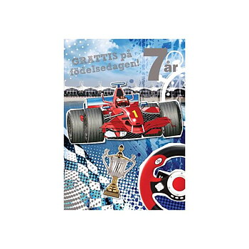 Enkelt Barnkort 7 År, Formel 1 - Spader