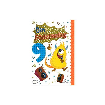 Gratulationskort 9 år Monster - Spader