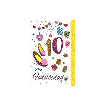 Gratulationskort 10 år Finskor - Spader
