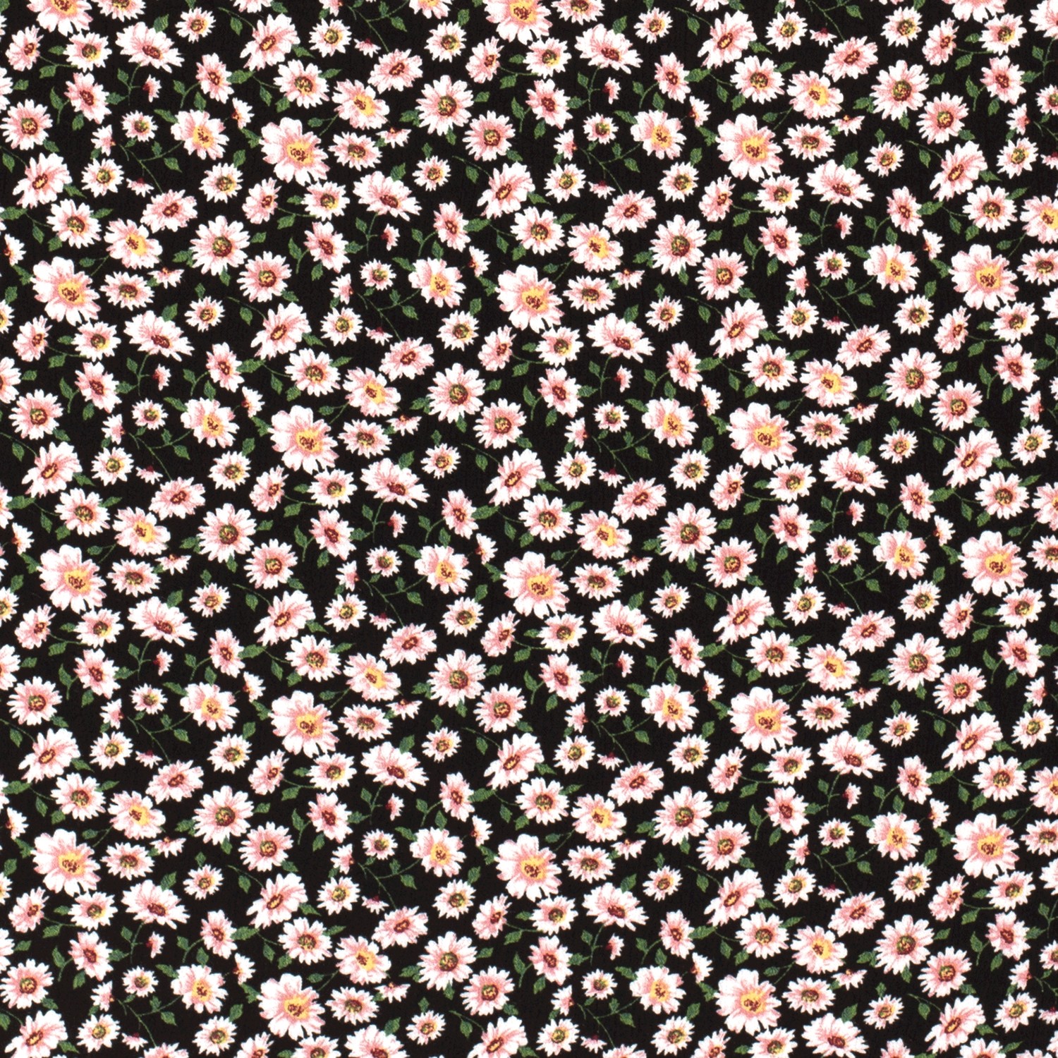 CREPE VISCOSE -  FLORALS BLACK