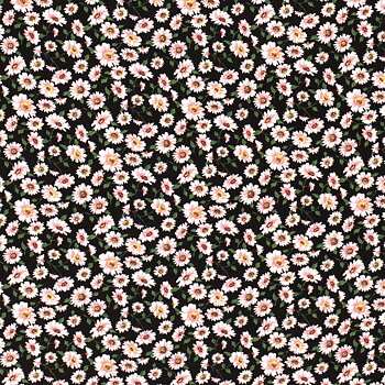 CREPE VISCOSE -  FLORALS BLACK