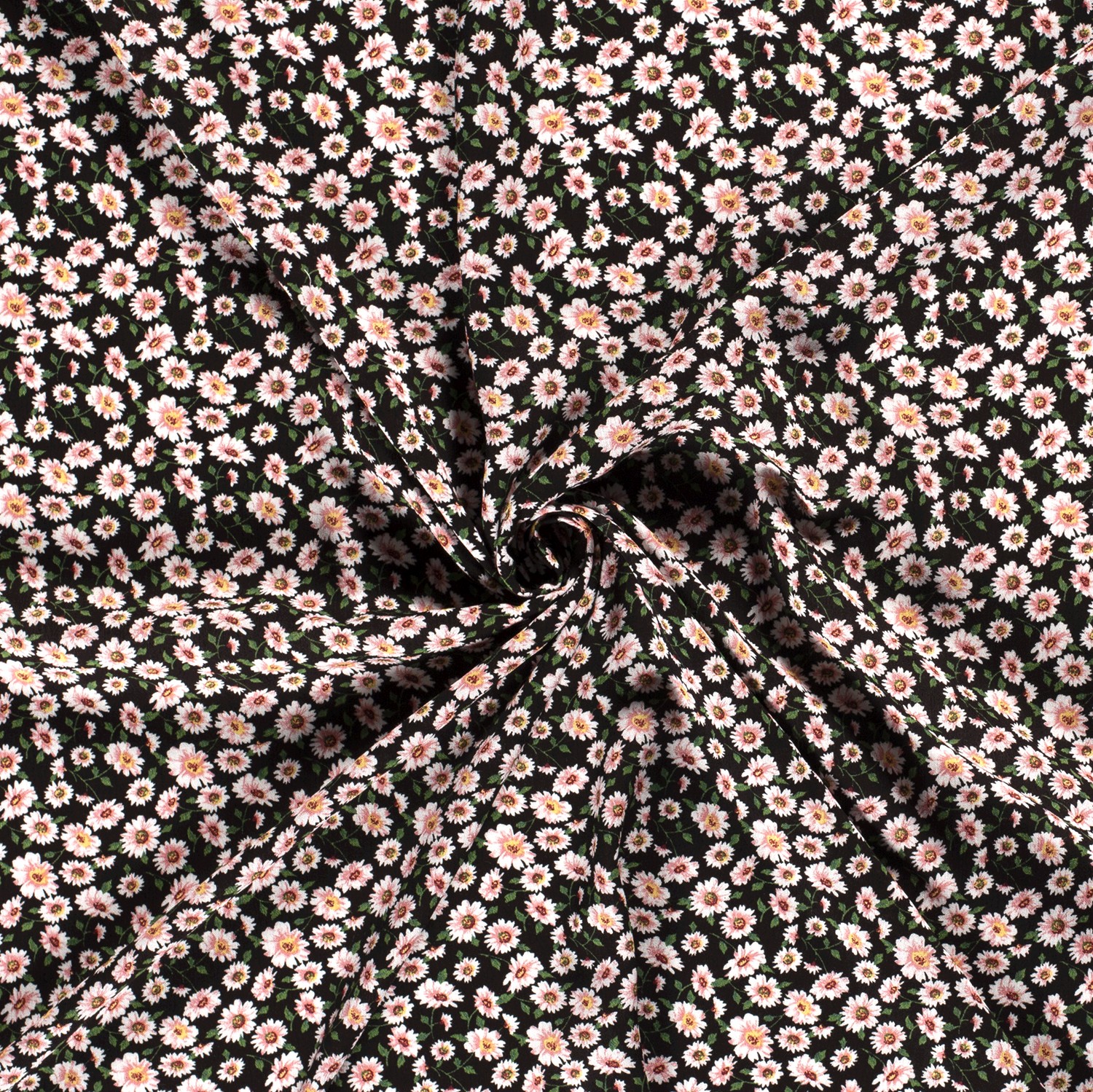 CREPE VISCOSE -  FLORALS BLACK - 2