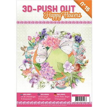 3D Push book No 15 Happy flowers