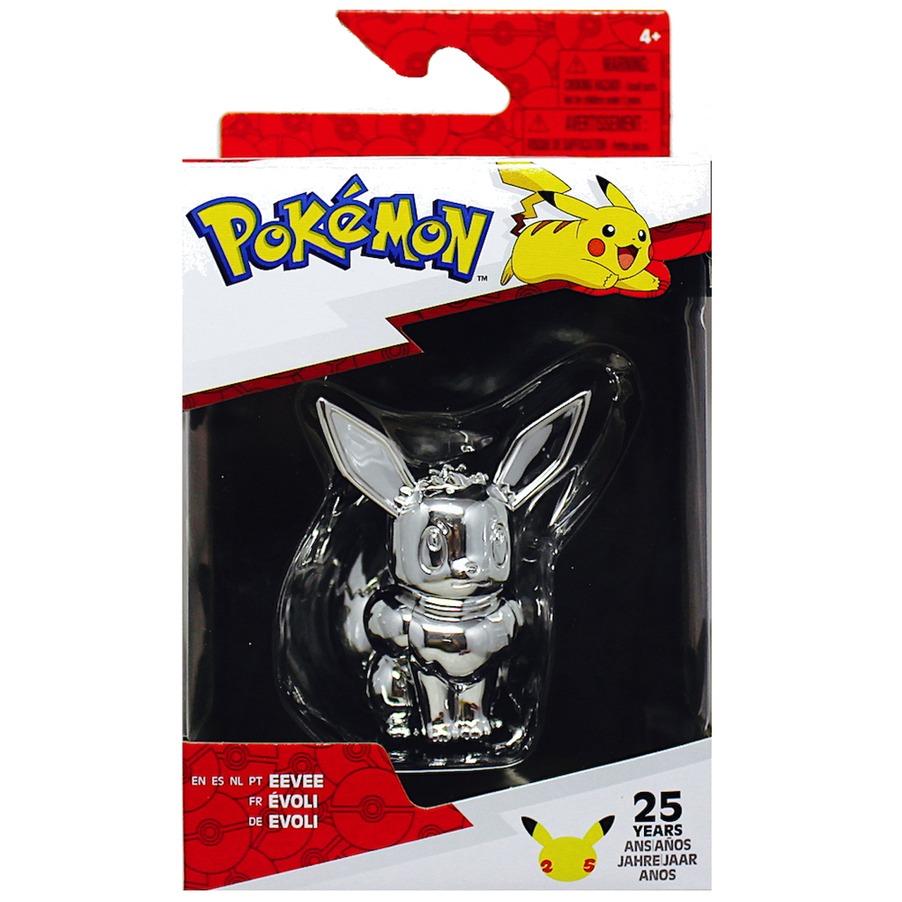 Pokemon 25th Anniversary Celebration Silver Eevee Figure