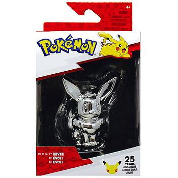 Pokemon 25th Anniversary Celebration Silver Eevee Figure