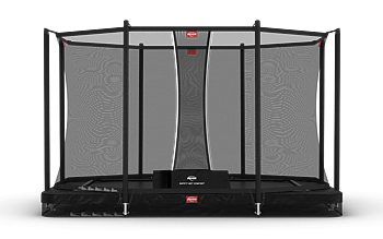 Studsmatta BERG Inground ULTIM Favorit Svart 330x220 rektangulär + skyddsnät Comfort-