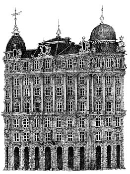 Konsttryck Der Ziererhof in Wien 1885