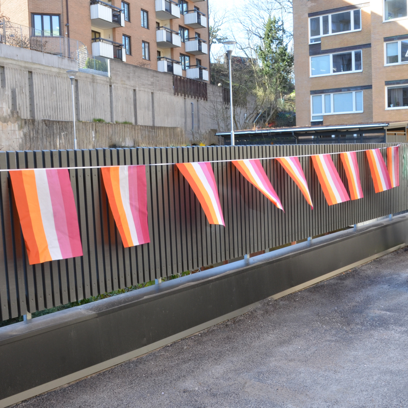 Lesbian sunset flag bunting between size (7m) - 2