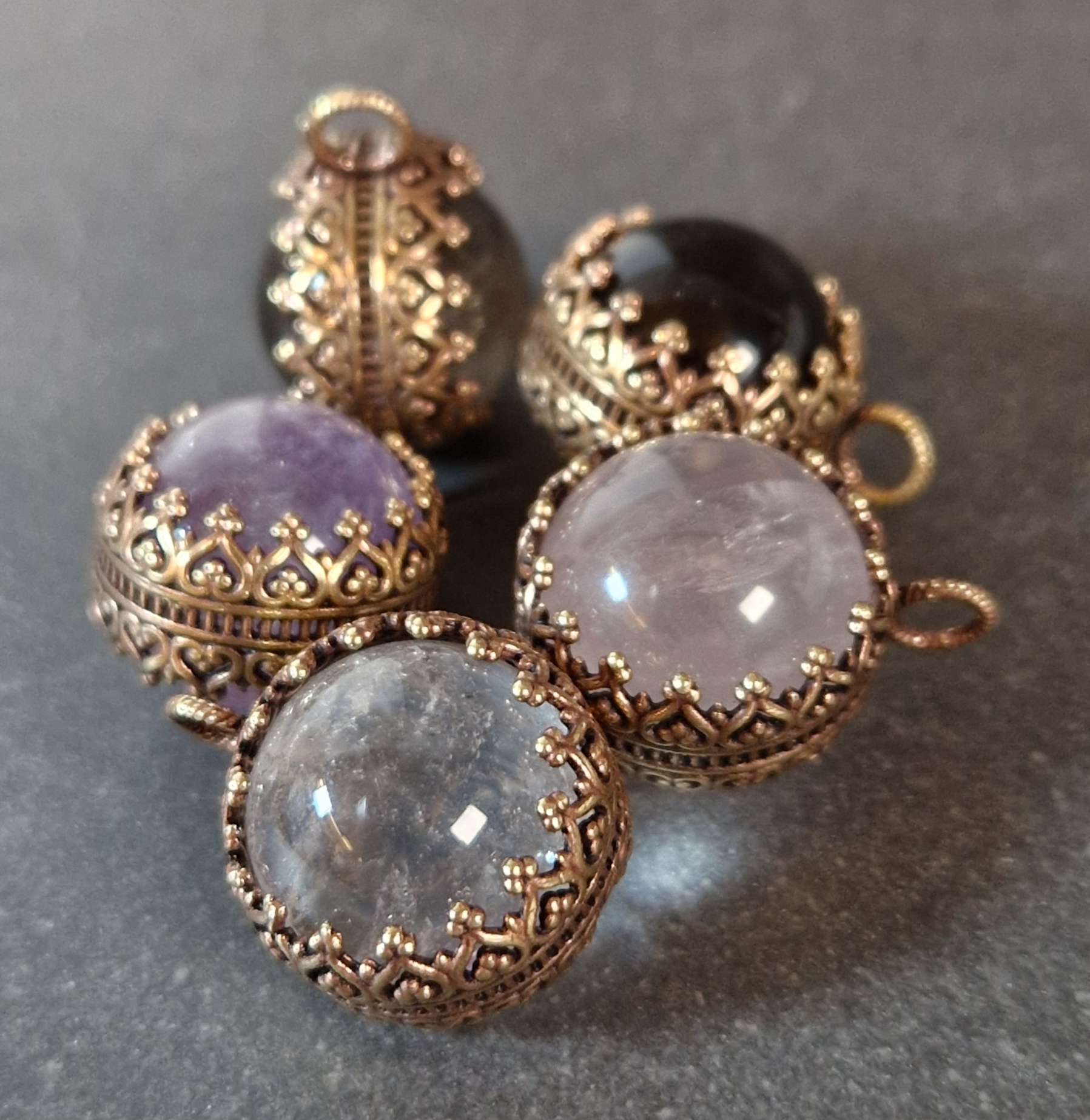 Renässans Hänge i Brons med Kula - 16mm - 3