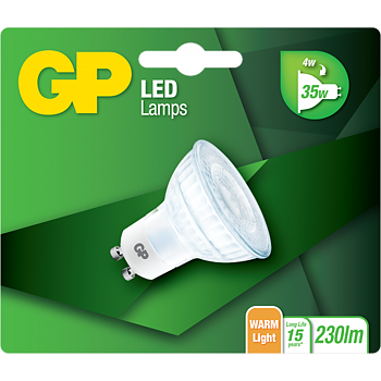 080169-LDCE1 GP Led Twist GU10 Glass 4.0W-35W