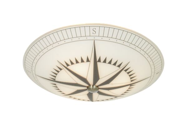 KOMPASS plafond 42cm, vit/svart/stål - Aneta Lighting