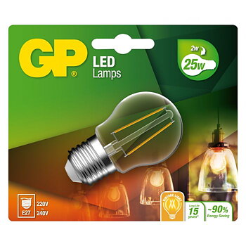 778111-LDCE1 GP Led Filament MGLOBE E27 2.0W-25W