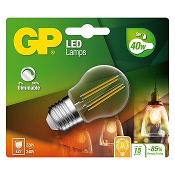 778197-LDCE1 GP Led Filament MGLOBE Dim E27 5.0W-40W